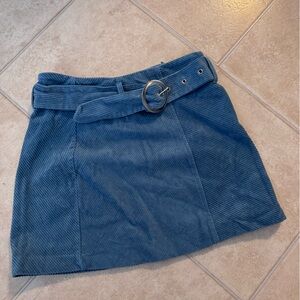 Zara Light Blue Corduroy Skirt